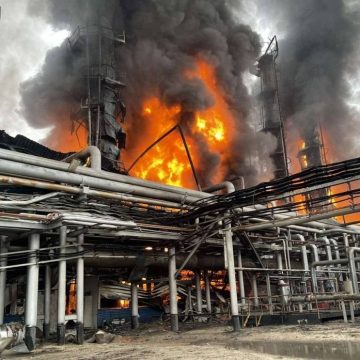 Последствия пожара на заводе «Газпрома»